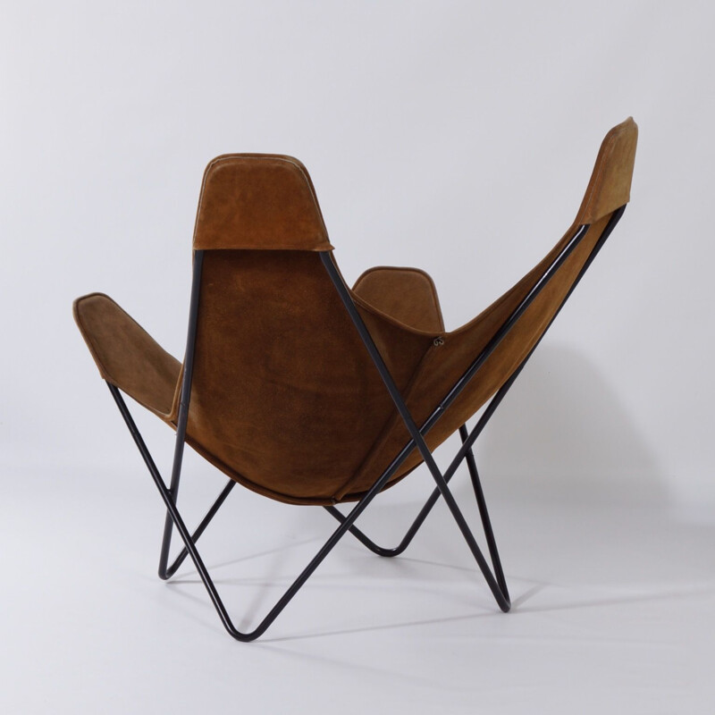 Vintage BKF Butterfly Chair by Jorge Ferrari-Hardoy, Juan Kurchan and Antonio Bonet, Brown Suede 1970s