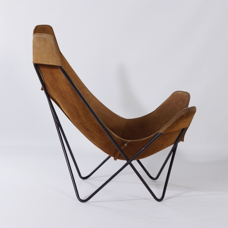 Vintage BKF Butterfly Chair by Jorge Ferrari-Hardoy, Juan Kurchan and Antonio Bonet, Brown Suede 1970s