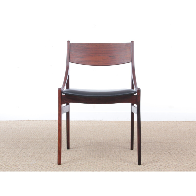 Suite de 4 chaises vintage en palissandre de Rio scandinaves 1960