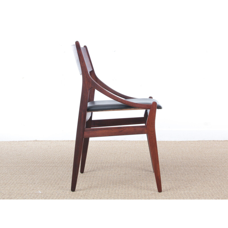 Suite of 4 vintage chairs in Scandinavian Rio rosewood 1960