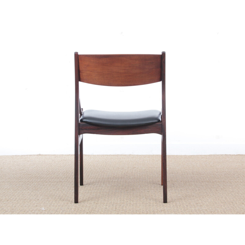 Suite of 4 vintage chairs in Scandinavian Rio rosewood 1960