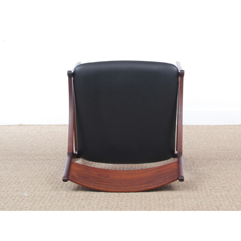 Suite of 4 vintage chairs in Scandinavian Rio rosewood 1960