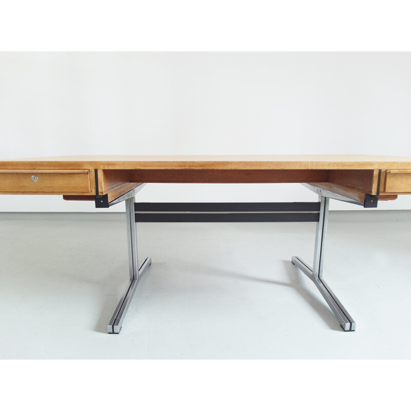 Vintage Executive Desk in oak by Theo Tempelman for AP Originals Netherlands 1960s