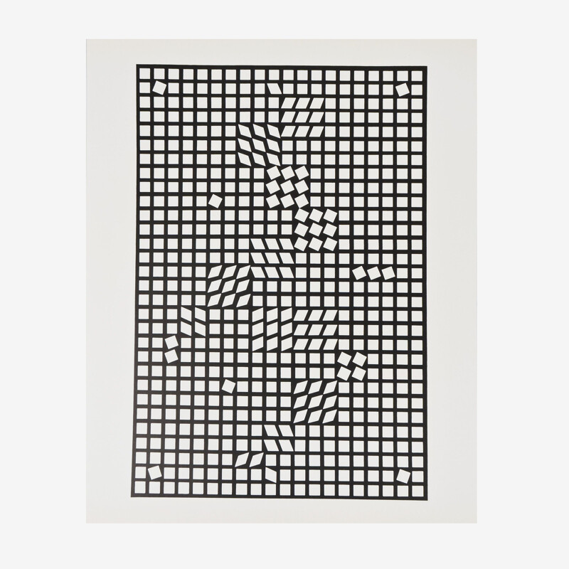 Silkscreen Serigraph - Tlinko by Victor Vasarely, 1956