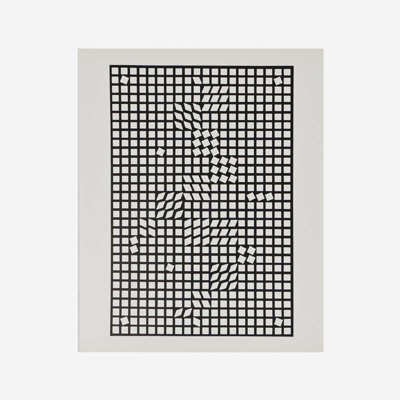 Silkscreen Serigraph - Tlinko by Victor Vasarely, 1956