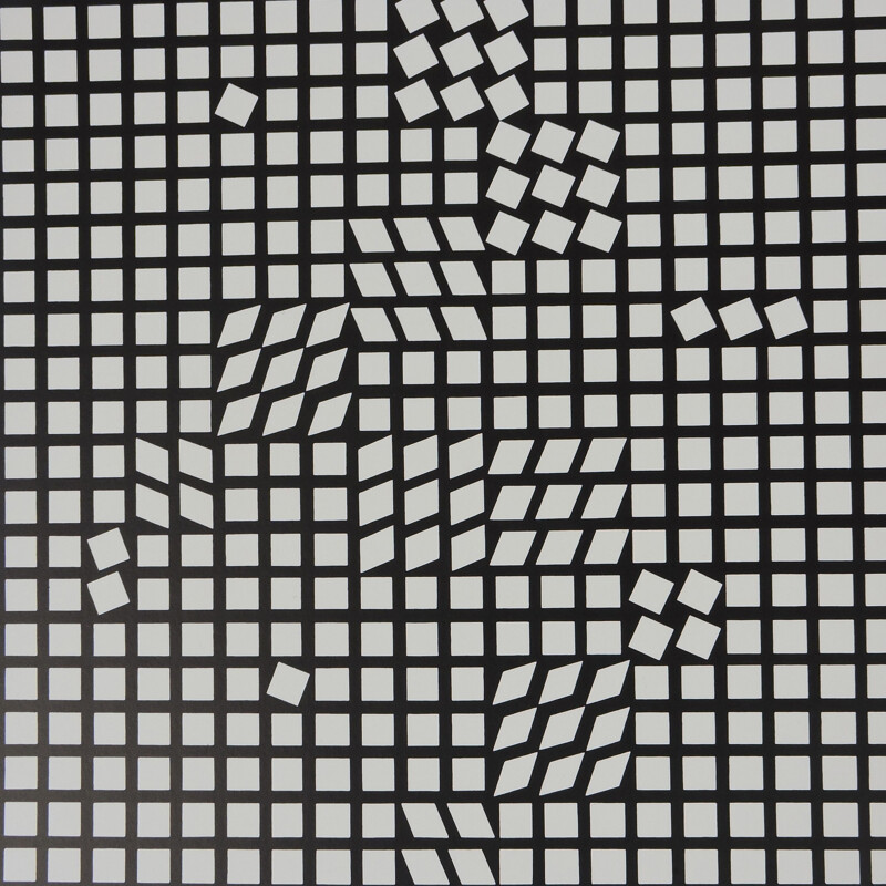 Silkscreen Serigraph - Tlinko by Victor Vasarely, 1956