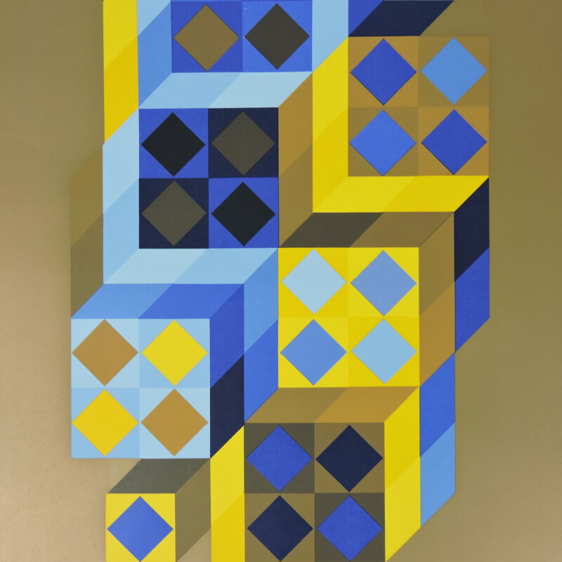 Vintage silkscreen by Victor Vasarely, 1972