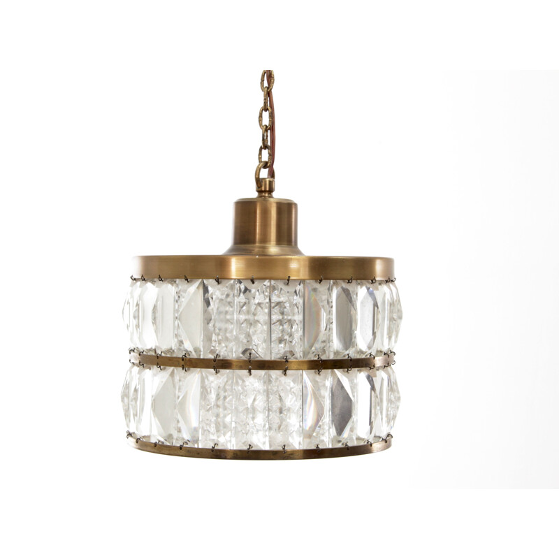 Vintage crystal pendant lamp Hans-Agne Jakobsson, Scandinavian