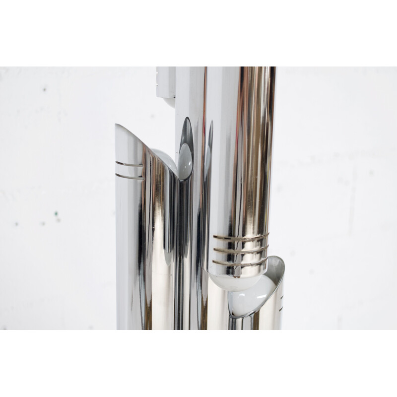 Vintage chromed steel floor lamp Italian 1970