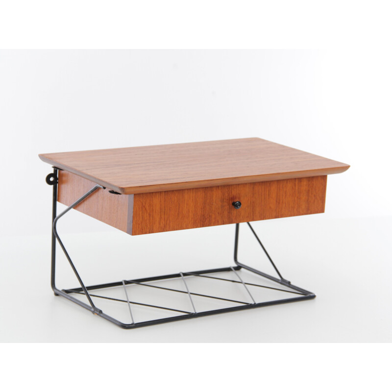 Table de chevet vintage murale en teck scandinave