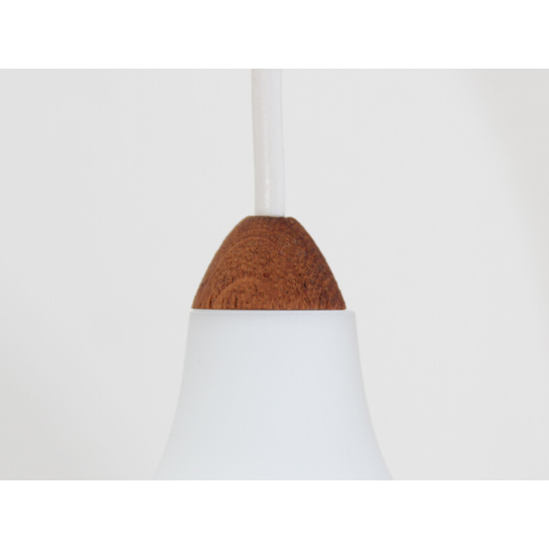 Vintage oak and opal wall lamp Scandinavian by Uno Kristiansson for Luxus