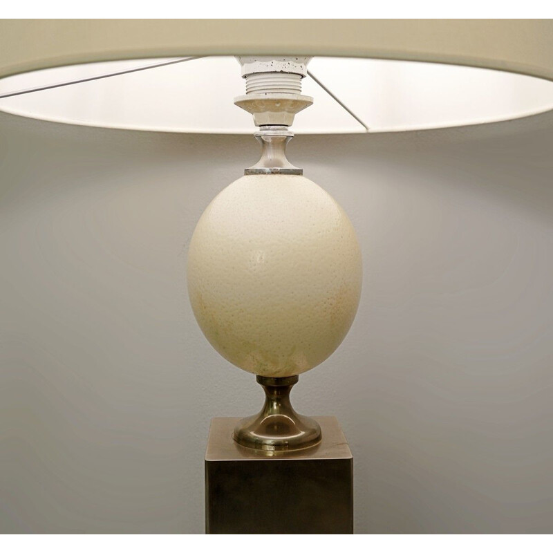 Pair Of Vintage Ostrich Egg Lamp Maison Jansen
