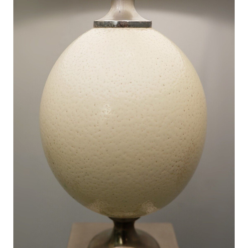 Pair Of Vintage Ostrich Egg Lamp Maison Jansen