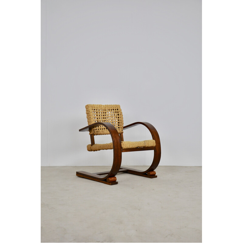 Vintage lounge armchair by Audoux Minet for Vibo Vesoul 1950