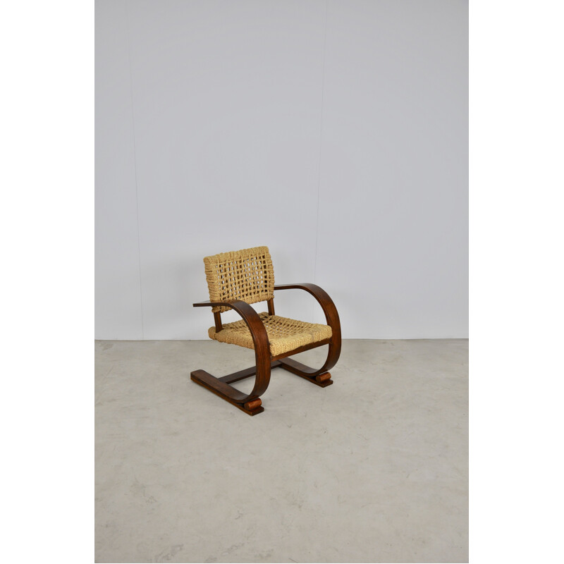 Vintage lounge armchair by Audoux Minet for Vibo Vesoul 1950