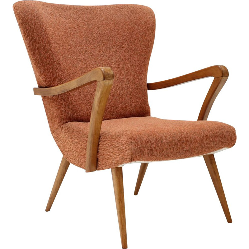 Mid-century wing chair, Czechoslovakia 1960s