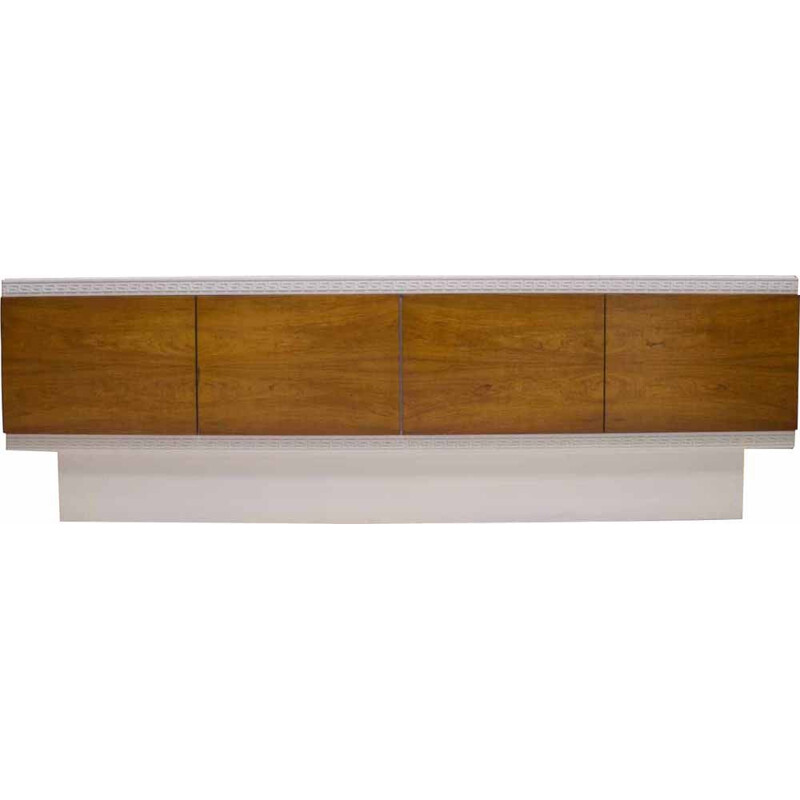 Large vintage White Walnut Veneer Sideboard, 1970s