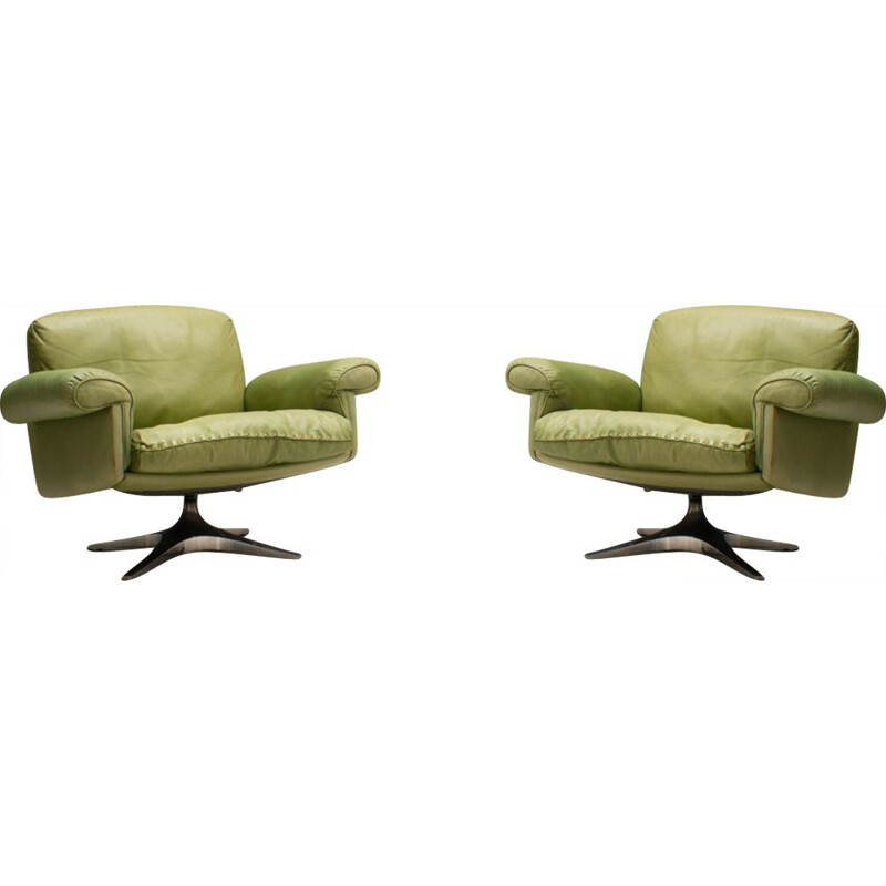 Pair of vintage Swiss DS31 Armchairs from de Sede, 1960s