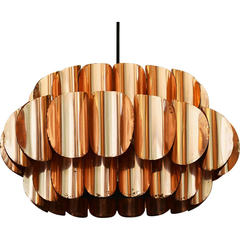 Vintage Copper pendant light by Thorsten Orrling for Hans-Agne Jakobsson AB, Markaryd. Sweden 1960s