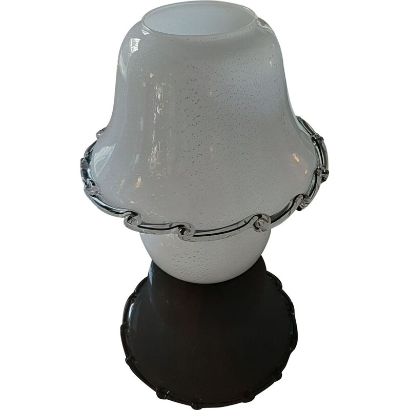 Lampe vintage de Murano  Paillons d'argent 1970