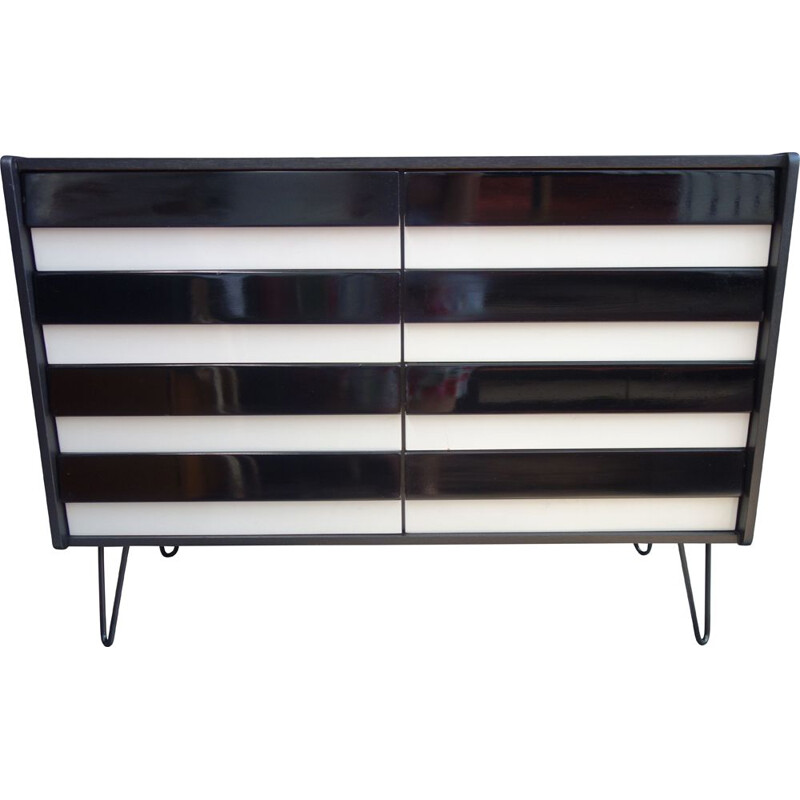 Vintage Black on Hairpin legs Jiroutek sideboard 1960s