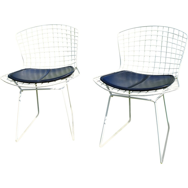 Pair of mid-century chairs in steel, Harry BERTOIA - 1950s