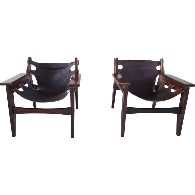 Pair of vintage Sergio Rodrigues Kilin Lounge Chairs for Oca, Brazil, 1973