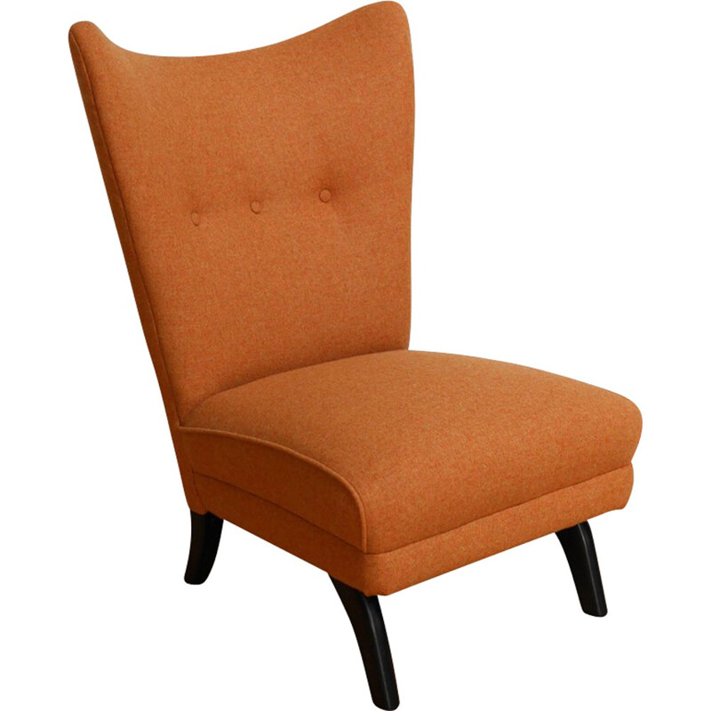 "Encore" chair in orange wool, Howard KEITH - 1950s