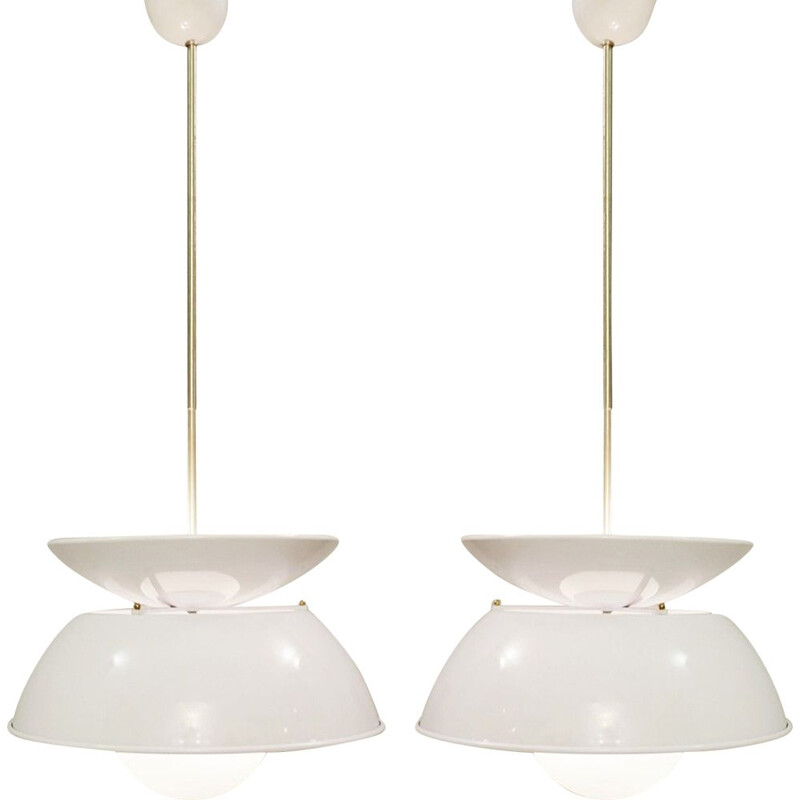 Pair of 'Cetra' Vintage Hanging lamp by Vico Magistretti for Artemide, 1960