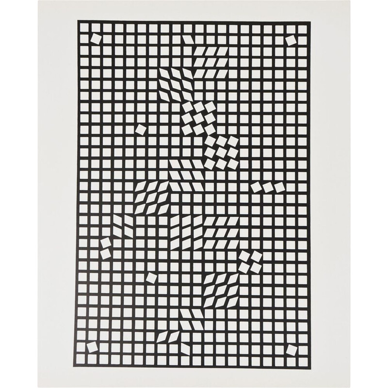 Silkscreen Serigraph - Tlinko by Victor Vasarely, 1956