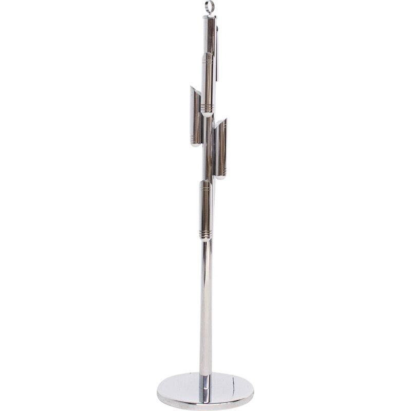 Vintage chromed steel floor lamp Italian 1970