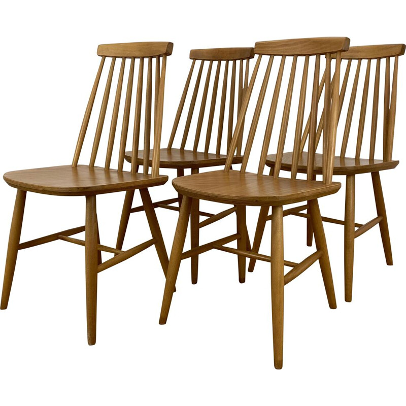 Ensemble de 4 chaises vintage 1960