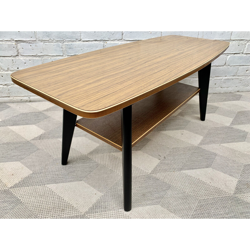 Vintage Coffee Table With Shelf Formica 