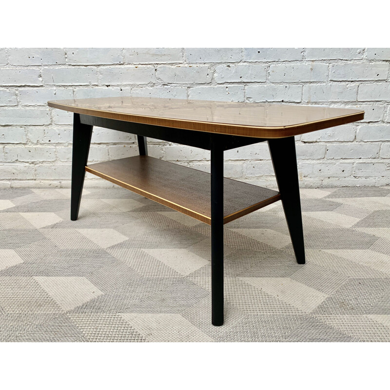 Vintage Coffee Table With Shelf Formica 