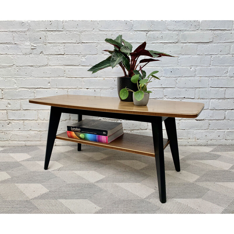 Vintage Coffee Table With Shelf Formica 