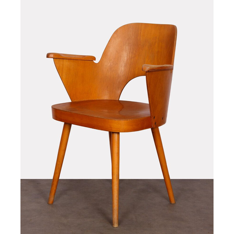Vintage wooden armchair by Lubomir Hofmann, 1960