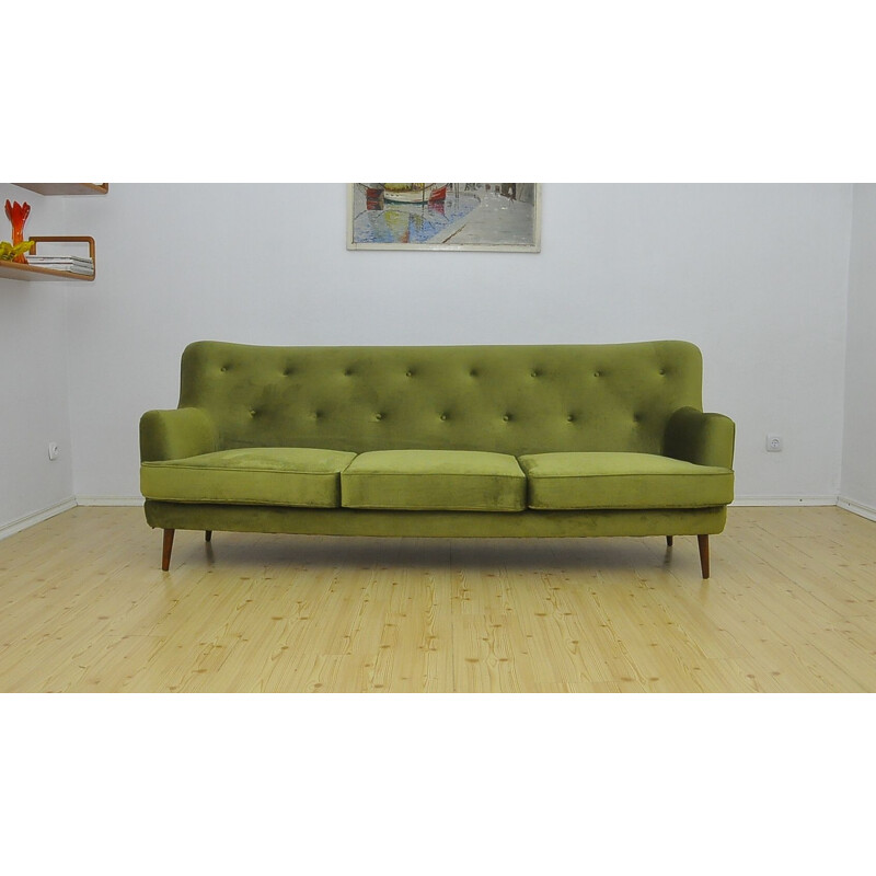 Mid century velvet sofa, 1960s