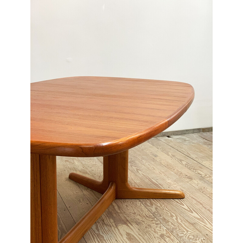 Mesa de jantar oval de teca vintage com folha de extensão, de Rasmus Dane