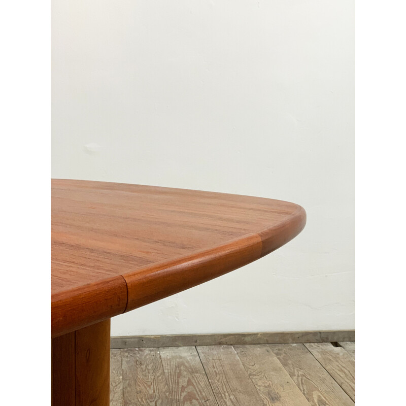 Mesa de comedor ovalada de teca con hoja extensible, de Rasmus Dane
