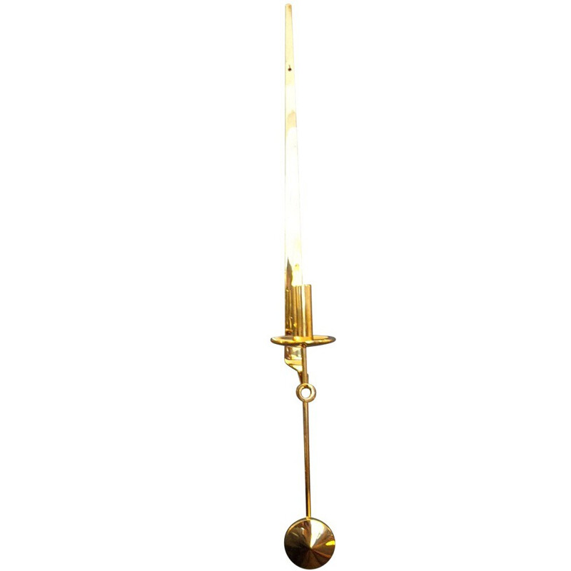 Wall candleholder in golden brass, Pierre FORSELL - 1990s