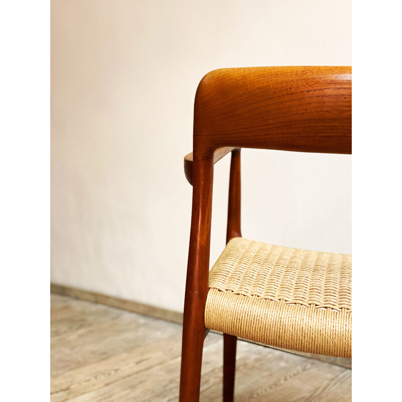Pair of Mid Century Teak Armrest Chair, Model 56 by Niels O. Møller for J.L. Moller
