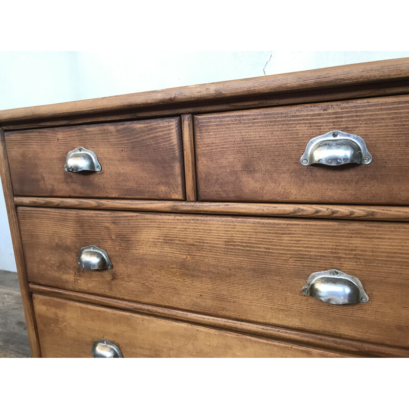 Vintage chest of drawers chest of drawers, wooden early 20th industrial loft