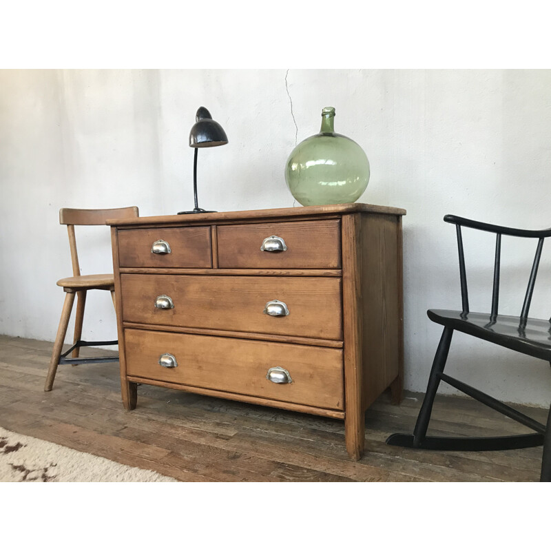 Vintage chest of drawers chest of drawers, wooden early 20th industrial loft