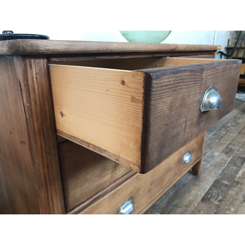 Meuble à tiroirs vintage commode, en bois début du 20ème industriel loft