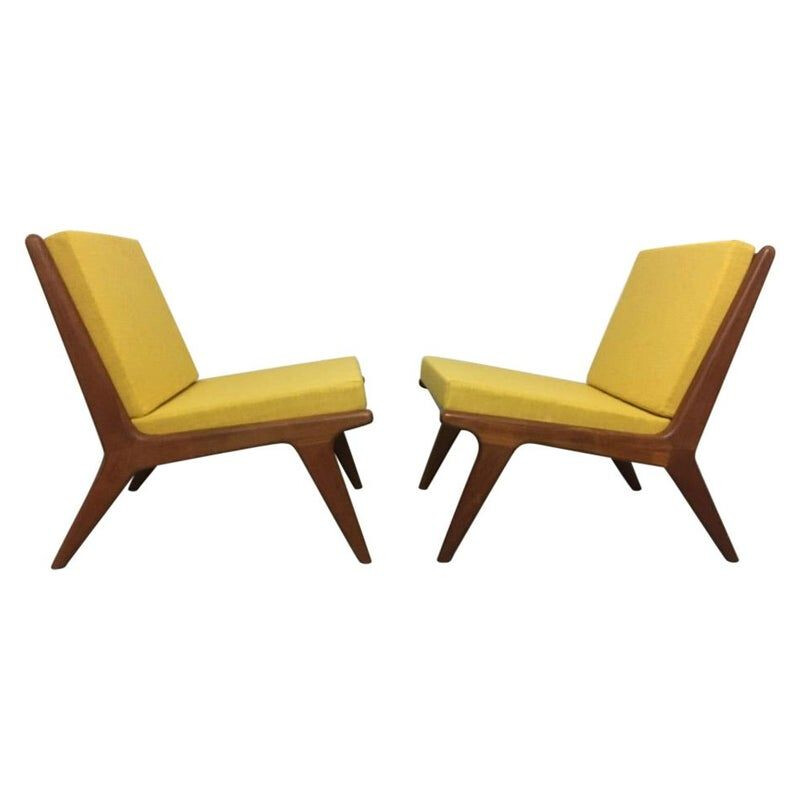 Pair of vintage teak armchairs Danish 1960