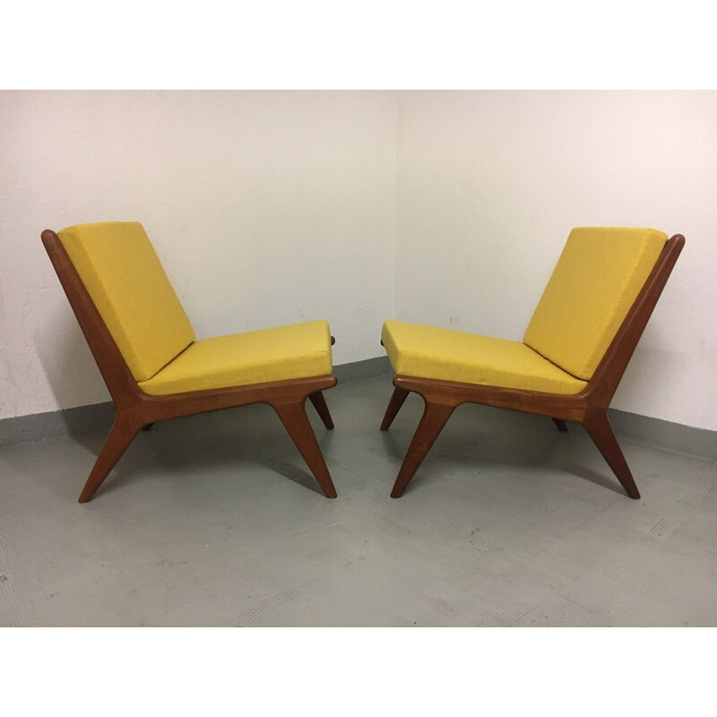 Pair of vintage teak armchairs Danish 1960