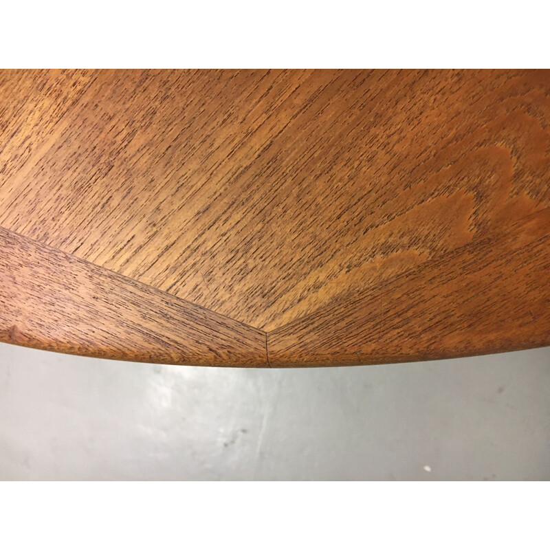 Vintage teak dining table with extension leaf