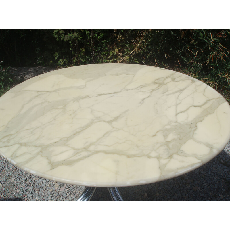 Table ronde Vintage en marbre de Carrare