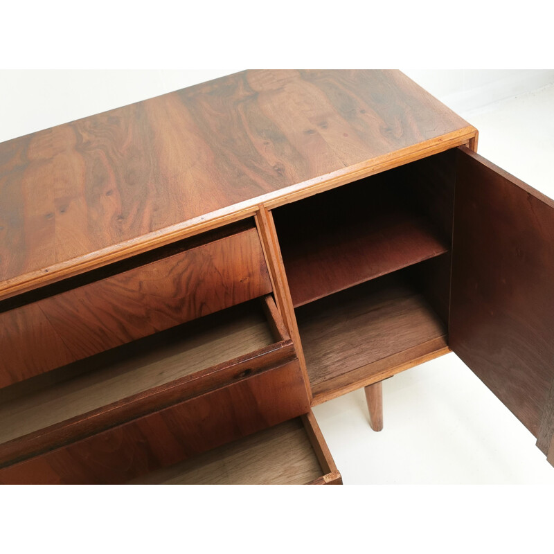 Mid Century Walnut Sideboard Secretaire Bureau Vintage Desk British 