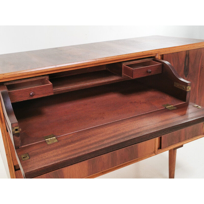 Mid Century Walnut Sideboard Secretaire Bureau Vintage Desk British 